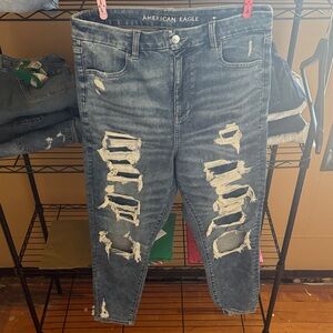 American Eagle Outfitters Ripped Black Jeans for Men